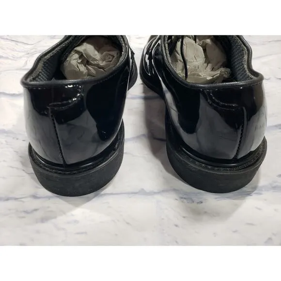 Bates Shoes MENS 10.5 Military Oxford 12-D-1017 Gloss Black Patent Leather Lace