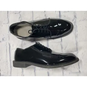Bates Shoes MENS 10.5 Military Oxford 12-D-1017 Gloss Black Patent Leather Lace