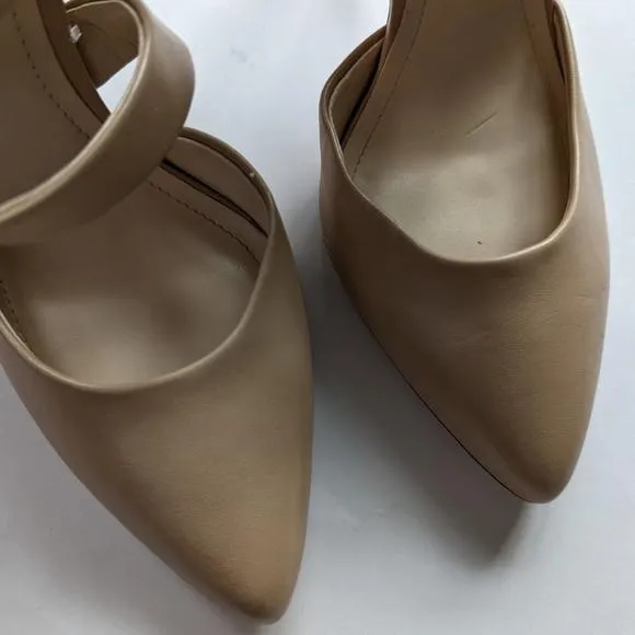 Bcbg bcbgeneration nude pointed high heels ankle straps 7.5