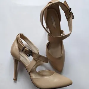 Bcbg bcbgeneration nude pointed high heels ankle straps 7.5