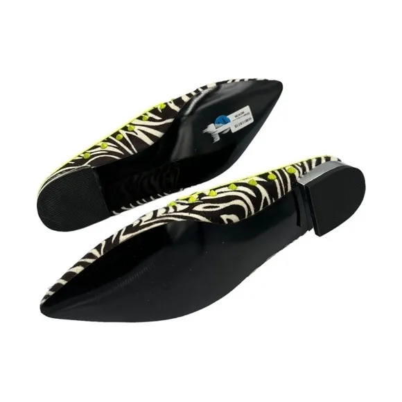 BEAUTIISOLES Black &amp; White Zebra-Stripe Sadie Mule