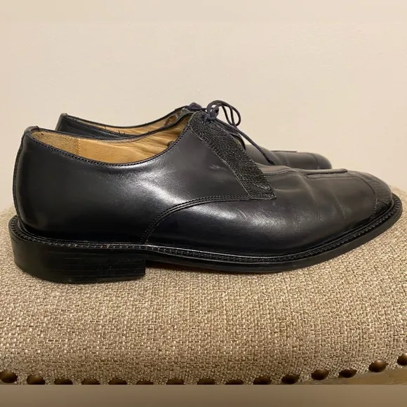 Belvedere Florence Men's Oxfords Dress Shoe in Black Leather