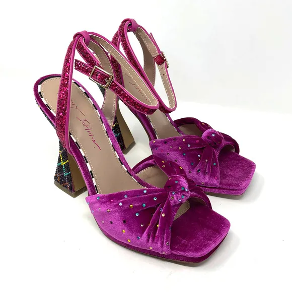 Betsey Johnson Alianna Mules Magenta Open Toe Heels Size 6 NIB