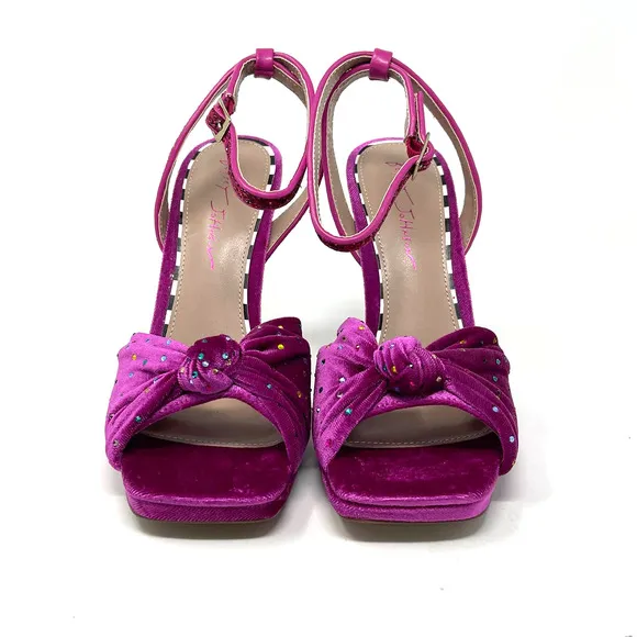 Betsey Johnson Alianna Mules Magenta Open Toe Heels Size 6 NIB