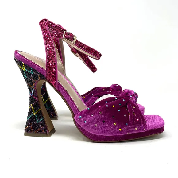 Betsey Johnson Alianna Mules Magenta Open Toe Heels Size 6 NIB