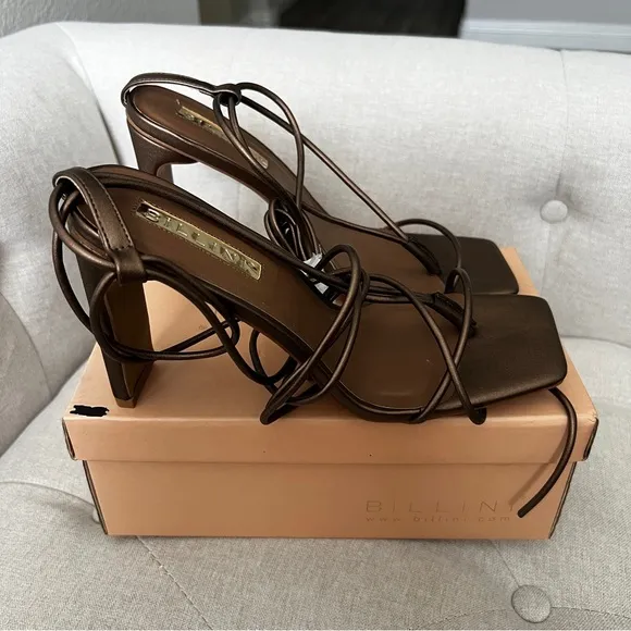 Billini NIB Bronze TALA STRAPPY HEELS size 10