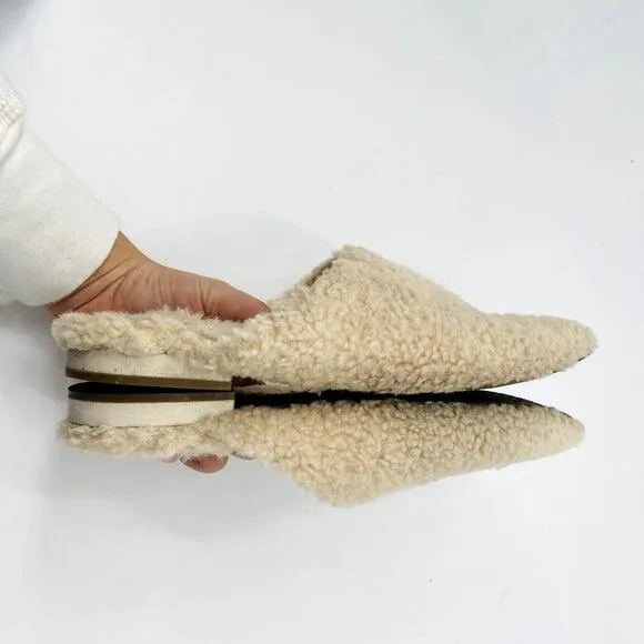 Birdies Sherpa Shearling Pointed Tole Mules