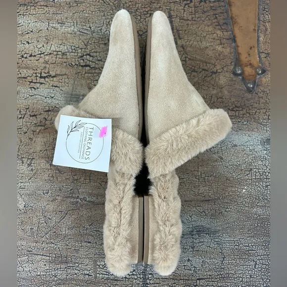 Birdies Songbird Leather Faux Fur Mules