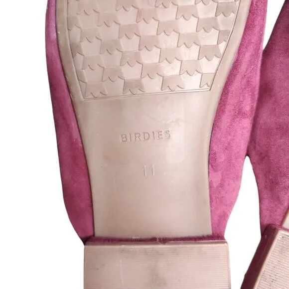 Birdies Suede Swan Mule size 11 in Cranberry
