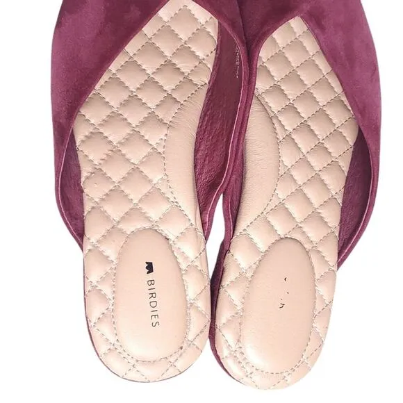 Birdies Suede Swan Mule size 11 in Cranberry