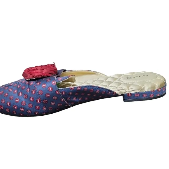 BIRDIES The Robin Upcycled Satin Mule Flat Slipper