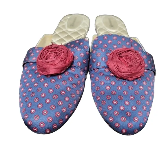BIRDIES The Robin Upcycled Satin Mule Flat Slipper