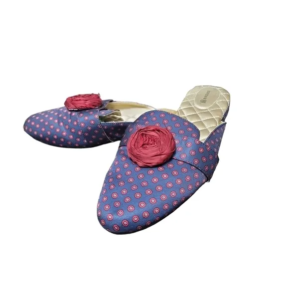 BIRDIES The Robin Upcycled Satin Mule Flat Slipper