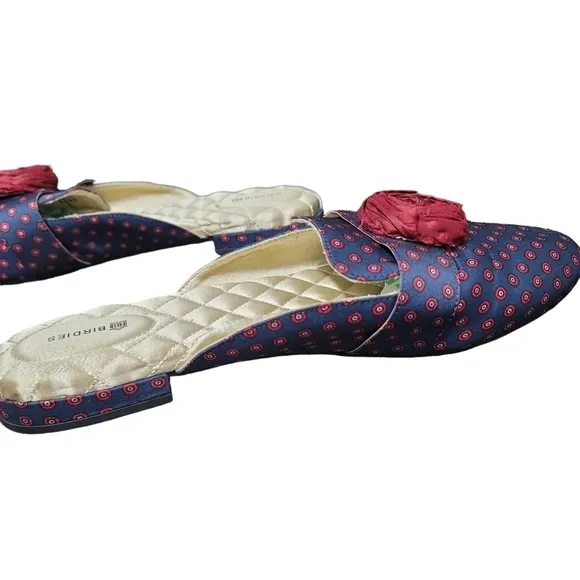 BIRDIES The Robin Upcycled Satin Mule Flat Slipper