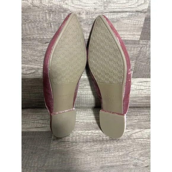 Birdies The Swan Jeweled Raspberry Velvet Sparkle Mules Pointed Toe Women Sz 9.5