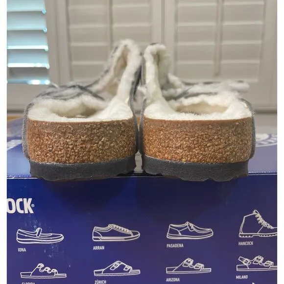 Birkenstock Arizona Shearling Sandals Suede Stone Coin Size 8 US 39 EU NIB