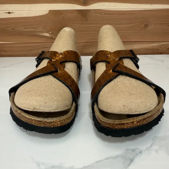 Birkenstock Birki's Metallic Bronze  Snake Sandals Size 40 / US 9, 9.5