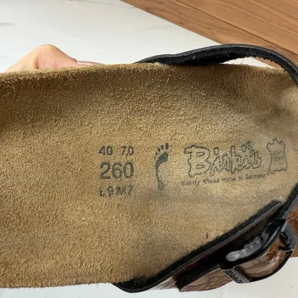 Birkenstock Birki's Metallic Bronze  Snake Sandals Size 40 / US 9, 9.5