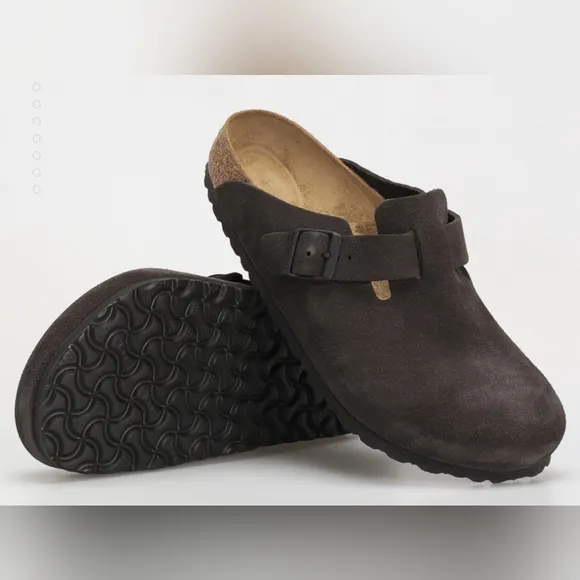 Birkenstock Boston dark gray suede leather, sz 38