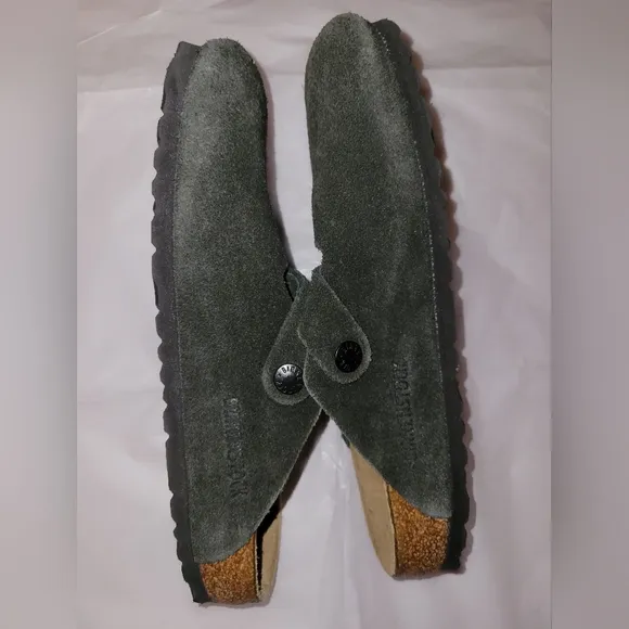 Birkenstock Boston dark gray suede leather, sz 38