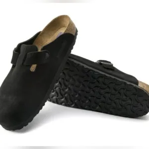 Birkenstock Boston in suede leather black, sz 38