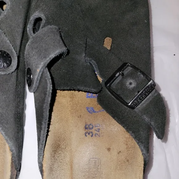 Birkenstock Boston in suede leather black, sz 38