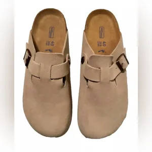 Birkenstock Boston Taupe Suede Clog Shoes EUR 40