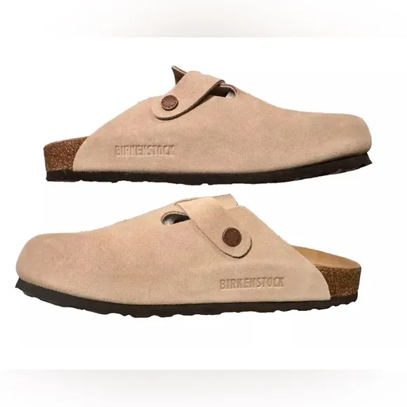 Birkenstock Boston Taupe Suede Clog Shoes EUR 40