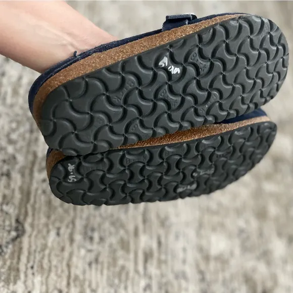Birkenstock Buckley Shearling Mules Size 37 (us 6) Blue Suede Clogs Slip on