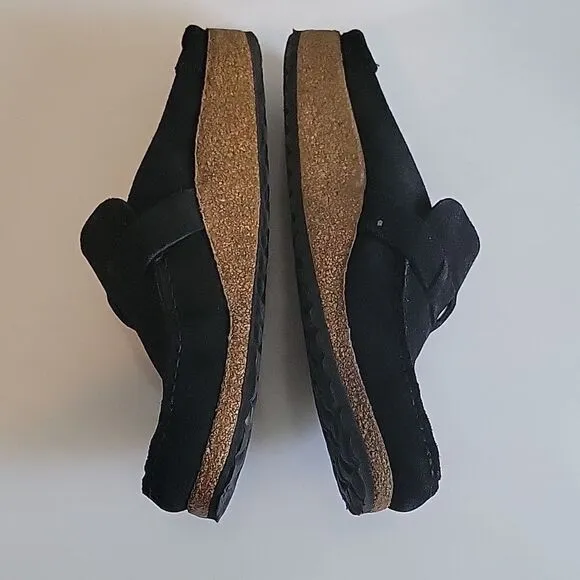 Birkenstock Buckley  Suede Black Buckled Mules Clogs EU 42 Regular Narrow Width