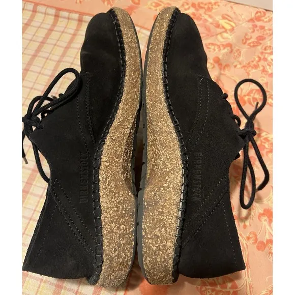Birkenstock Gary Suede Leather Shoes Lace Up Ladies Size 36/US 5-5.5 Black Suede