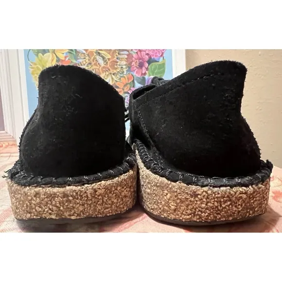 Birkenstock Gary Suede Leather Shoes Lace Up Ladies Size 36/US 5-5.5 Black Suede