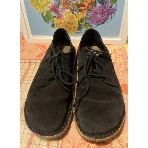 Birkenstock Gary Suede Leather Shoes Lace Up Ladies Size 36/US 5-5.5 Black Suede