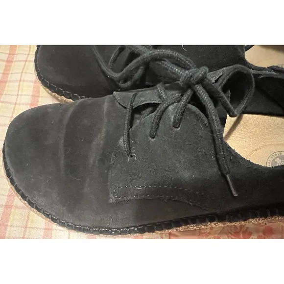 Birkenstock Gary Suede Leather Shoes Lace Up Ladies Size 36/US 5-5.5 Black Suede
