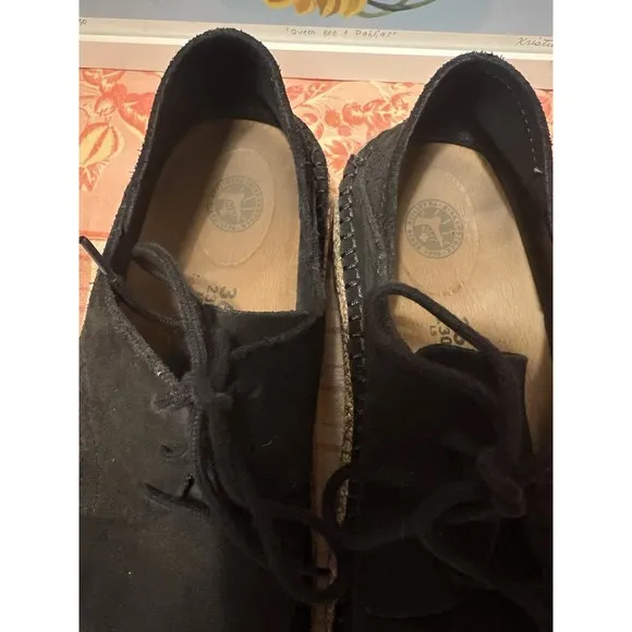 Birkenstock Gary Suede Leather Shoes Lace Up Ladies Size 36/US 5-5.5 Black Suede