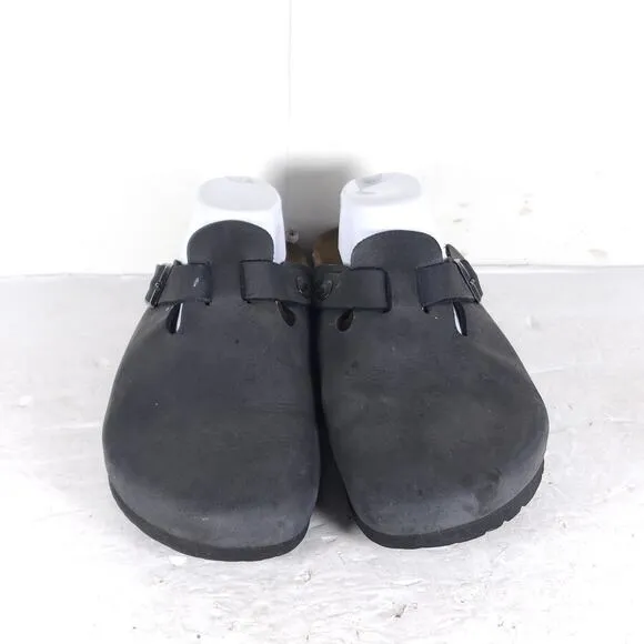 Birkenstock Men's Boston US11 EU44 Gray Leather Closed Toe Suede Mules Clogs