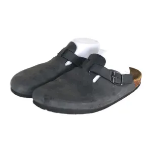 Birkenstock Men's Boston US11 EU44 Gray Leather Closed Toe Suede Mules Clogs