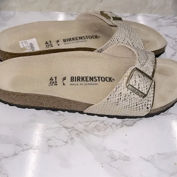 Birkenstock slides size 41/10-10.5 snakeskin print