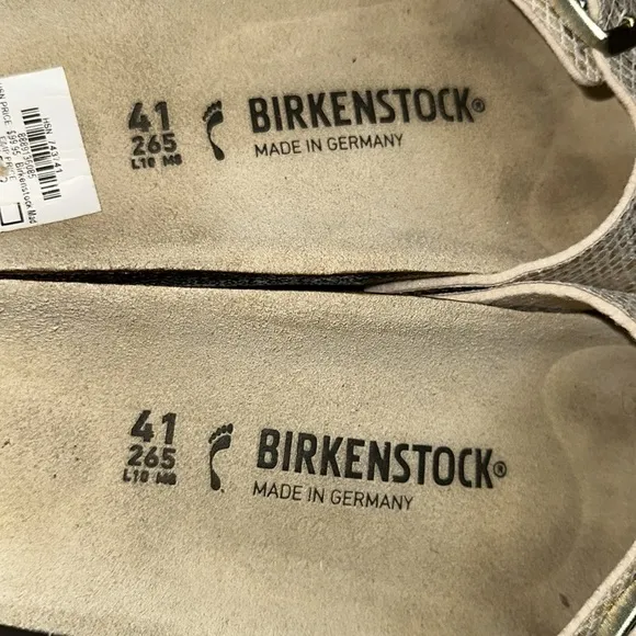 Birkenstock slides size 41/10-10.5 snakeskin print