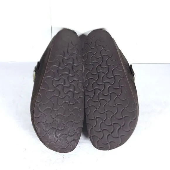 Birkenstock Women's Boston Shearling EU39 US8 Brown Suede Clog Mules Shoes
