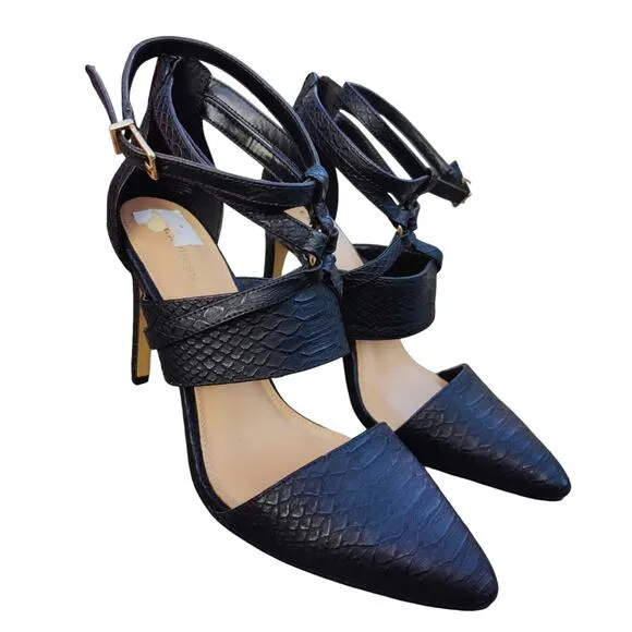 Black express Strappy Ankle wrap heels sz 8