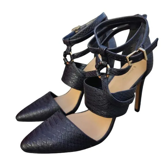 Black express Strappy Ankle wrap heels sz 8
