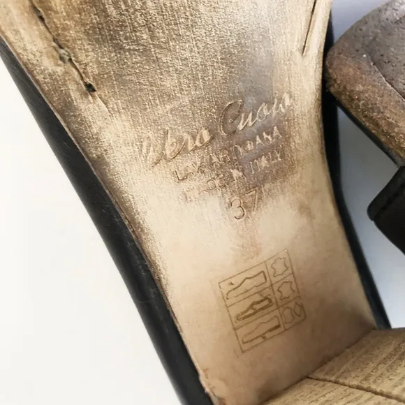 Black leather mules, Gidgio Size 37