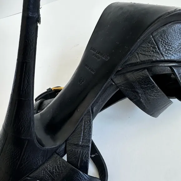 Black Strappy YSL Platform Heels
