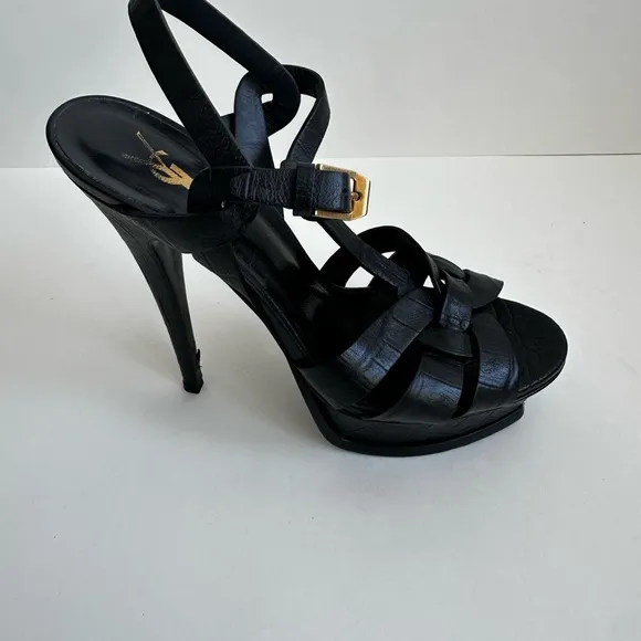 Black Strappy YSL Platform Heels