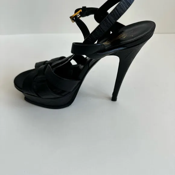 Black Strappy YSL Platform Heels