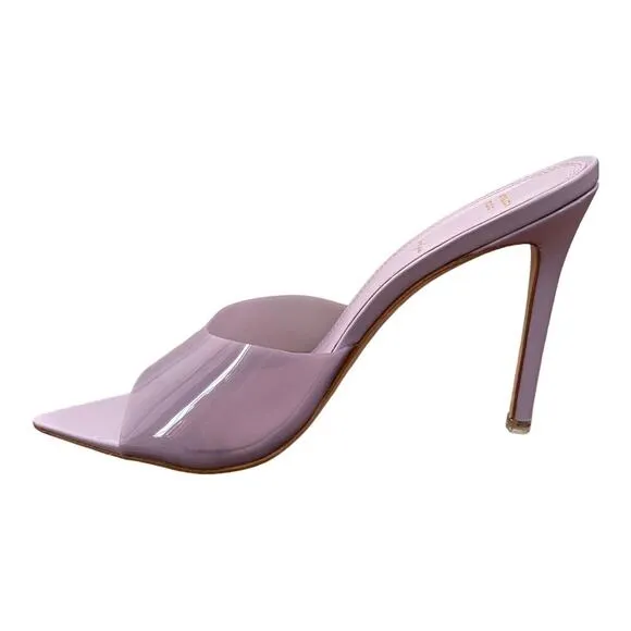 Black Suede Studio Bella Pointed Toe Heels Lavender Party Formal Sexy 37.5