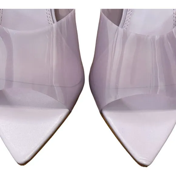 Black Suede Studio Bella Pointed Toe Heels Lavender Party Formal Sexy 37.5
