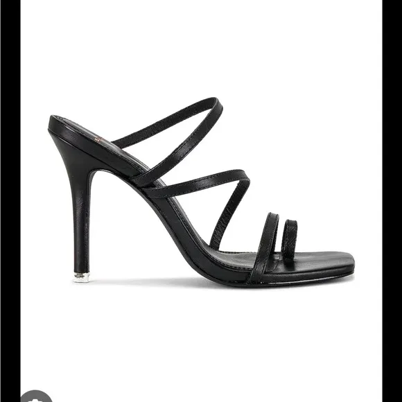 Black Suede Studio “Cindy” Black Strappy Heels