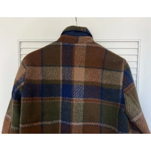 BlankNYC Hit The Trail Shacket Flannel Brown Green Navy XS Cabin Outdoor Prairie